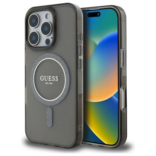 Guess MagSafe vāciņš iPhone 16 Pro Max 6,9" melns