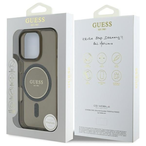Guess MagSafe vāciņš iPhone 16 Pro Max 6,9" melns