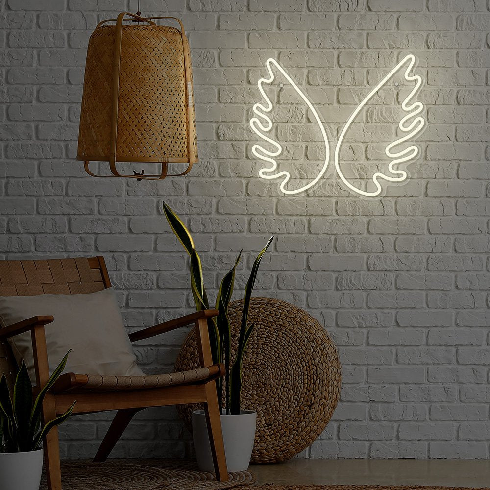 Forever Light gaisma Neon Plexi LED Wings balts FPNE09X Forever