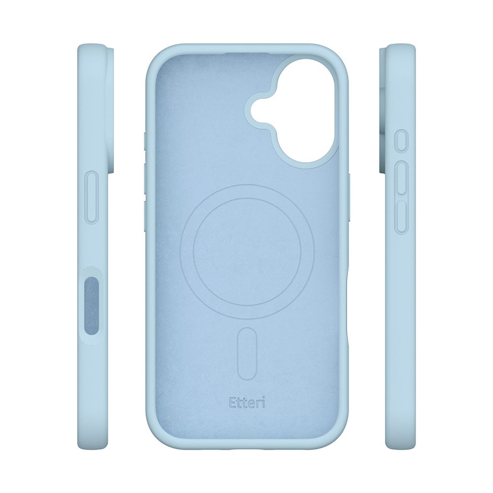 Etteri Silicone Mag case for iPhone 16 6,1" light blue