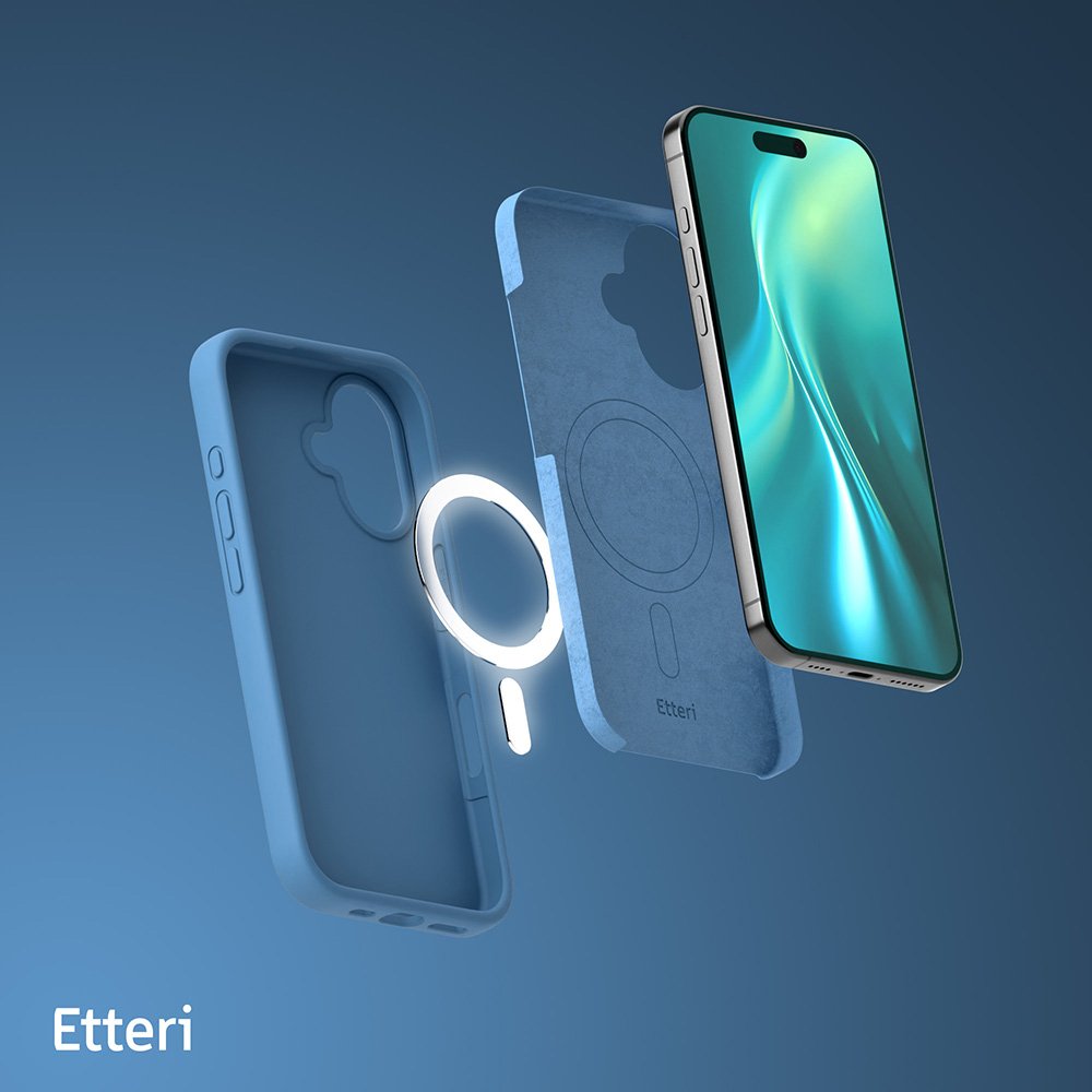 Etteri Silicone Mag case for iPhone 16 Plus 6,7" dark blue
