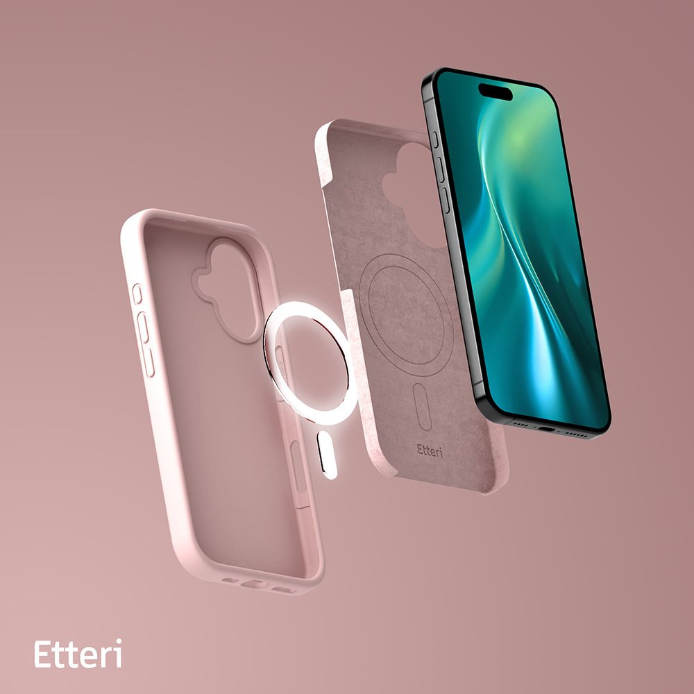 Etteri Silicone Mag case for iPhone 16 Plus 6,7" light pink