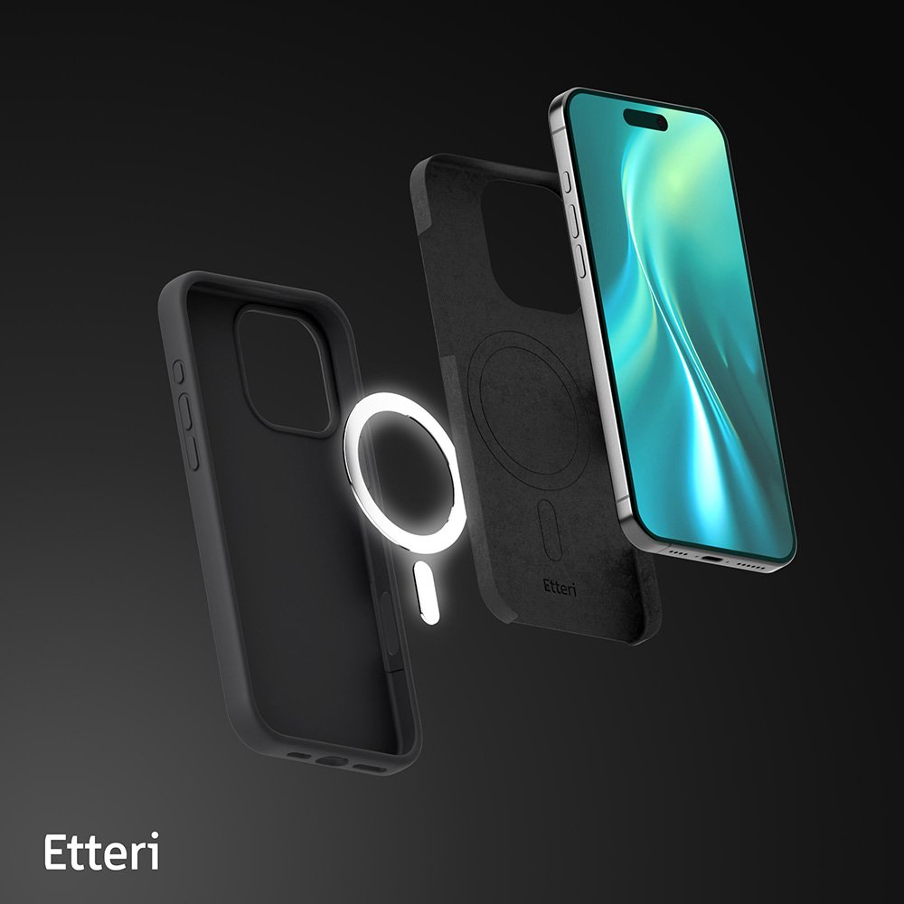Etteri silikona „MagSafe“ vāciņš iPhone 16 Pro Max 6,9" melns
