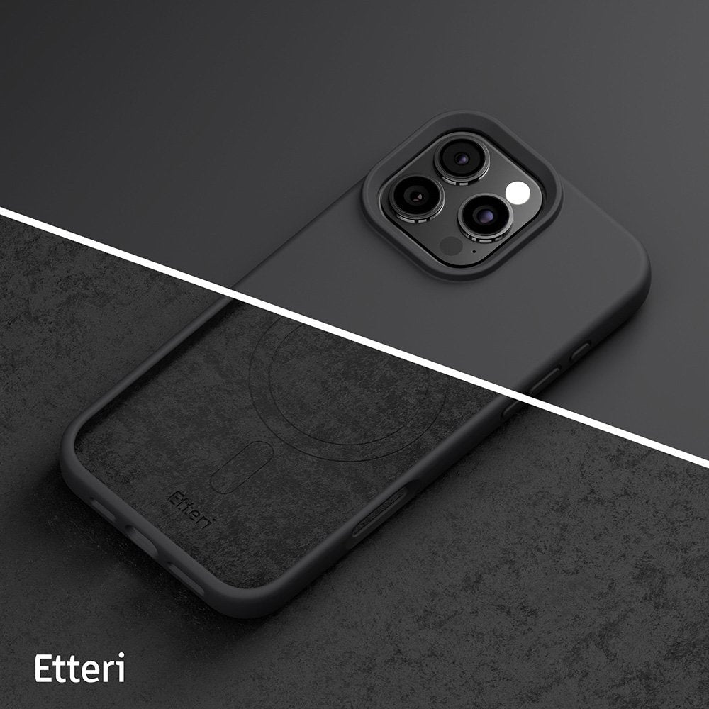 Etteri silikona „MagSafe“ vāciņš iPhone 16 Pro Max 6,9" melns