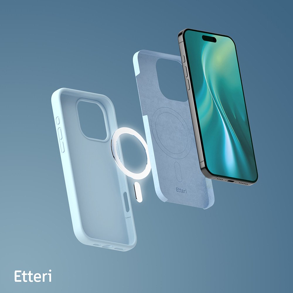 Etteri Silicone Mag case for iPhone 16 Pro Max 6,9" light blue