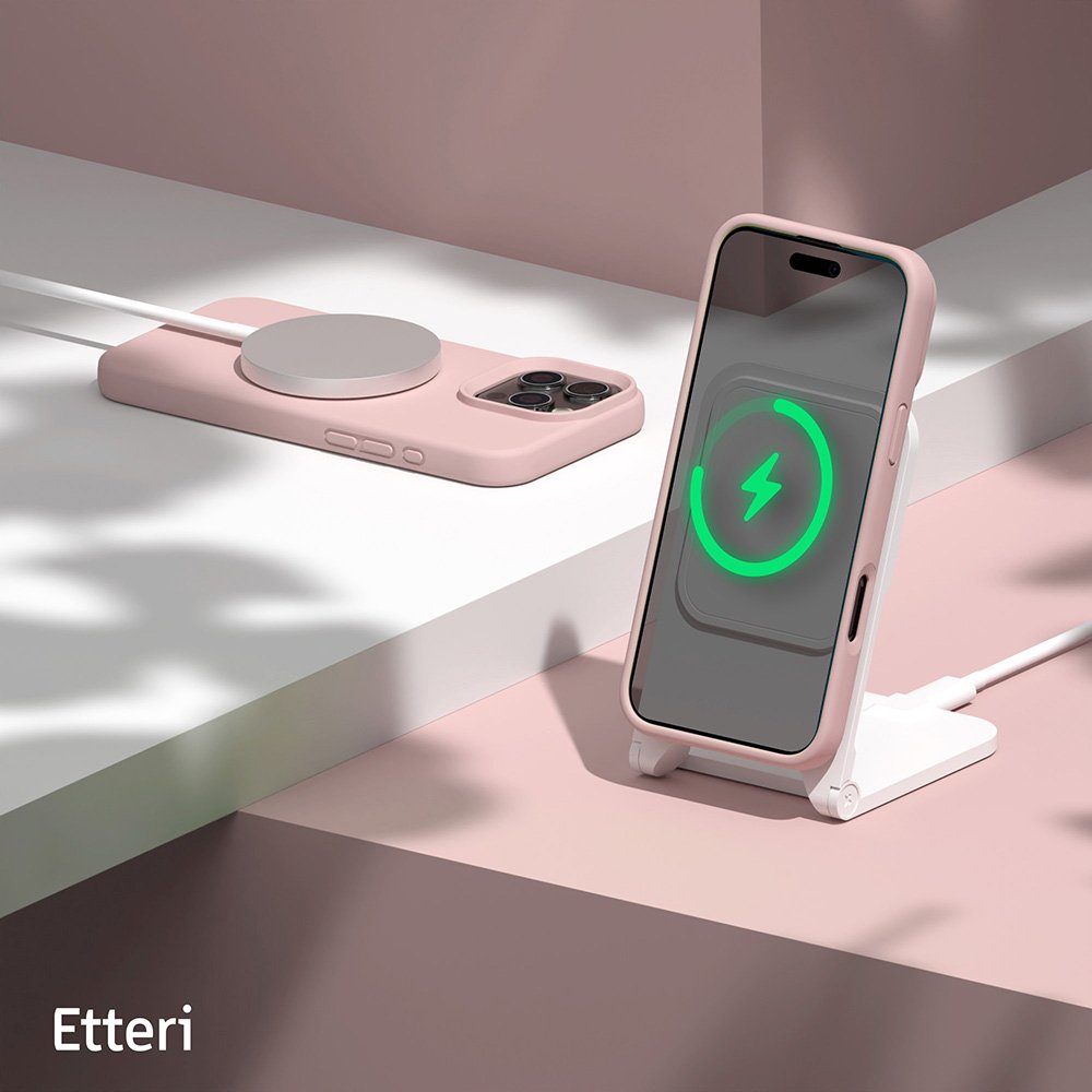 Etteri silikona „MagSafe“ vāciņš iPhone 16 Pro Max 6,9" gaiši rozā