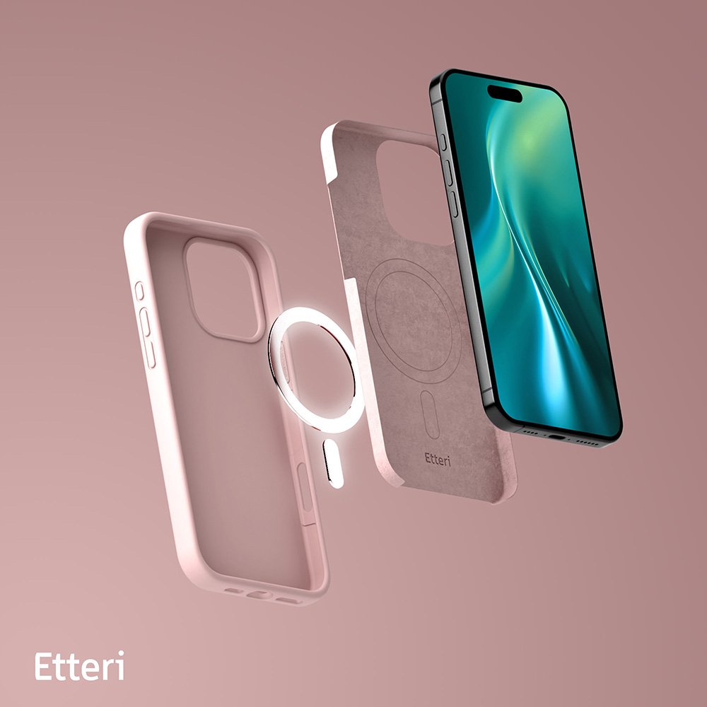 Etteri silikona „MagSafe“ vāciņš iPhone 16 Pro Max 6,9" gaiši rozā