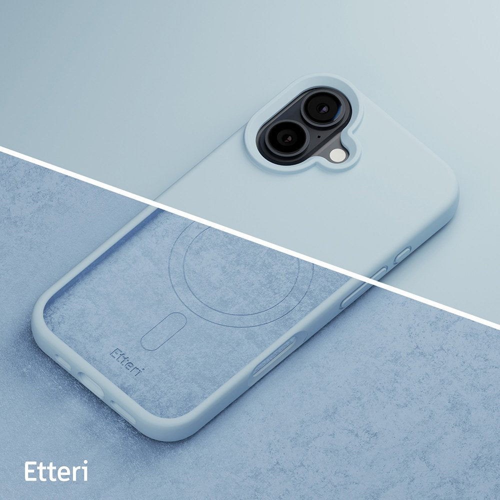 Etteri Silicone Mag case for iPhone 16 6,1" light blue