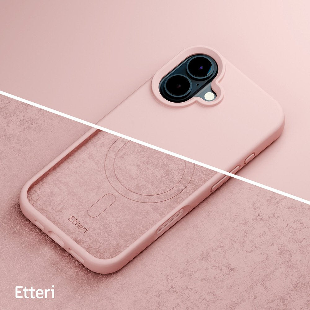 Etteri Silicone Mag case for iPhone 16 6,1" light pink