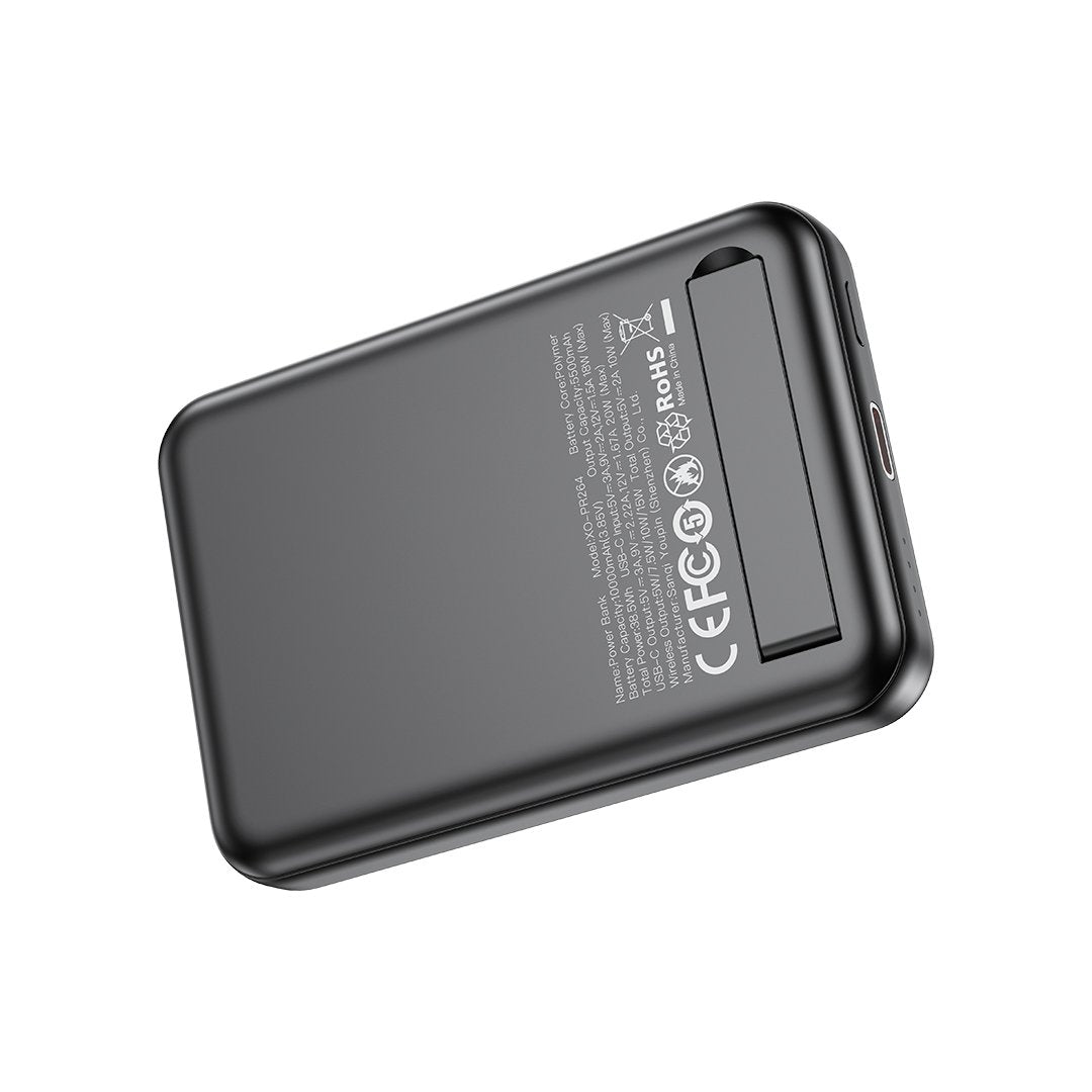 XO magnētiskais pārnēsājamais akumulators PR264 20W 10000mAh melns