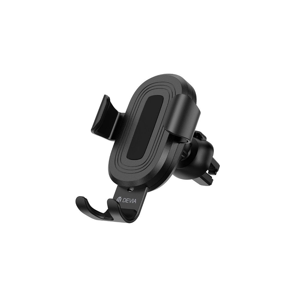 Devia auto ventilācijas režģa turētājs gravitātes ar 10W bezvadu lādētāju, melns