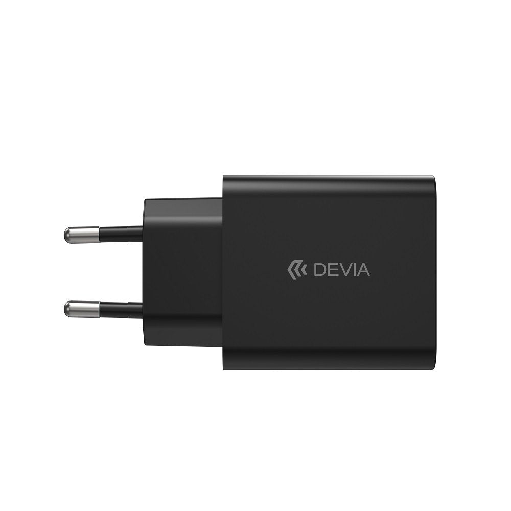 Devia tīkla lādētājs Rocket PD 45W 1x USB-C melns+ kabelis USB-C - USB-C