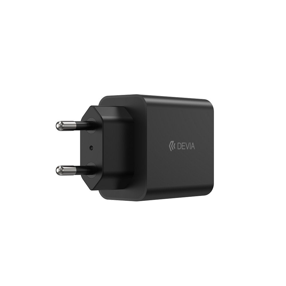 Devia tīkla lādētājs Rocket PD 45W 1x USB-C melns+ kabelis USB-C - USB-C