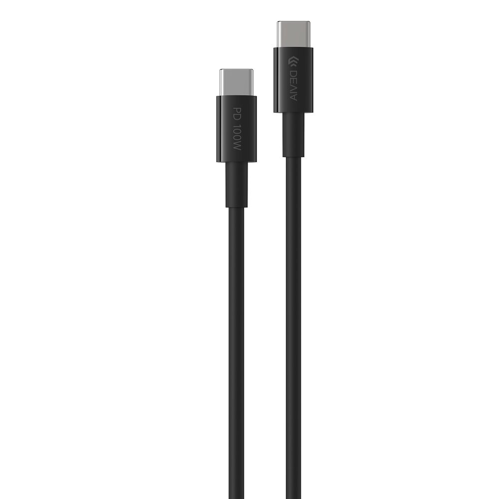 Devia tīkla lādētājs Rocket PD 45W 1x USB-C melns+ kabelis USB-C - USB-C