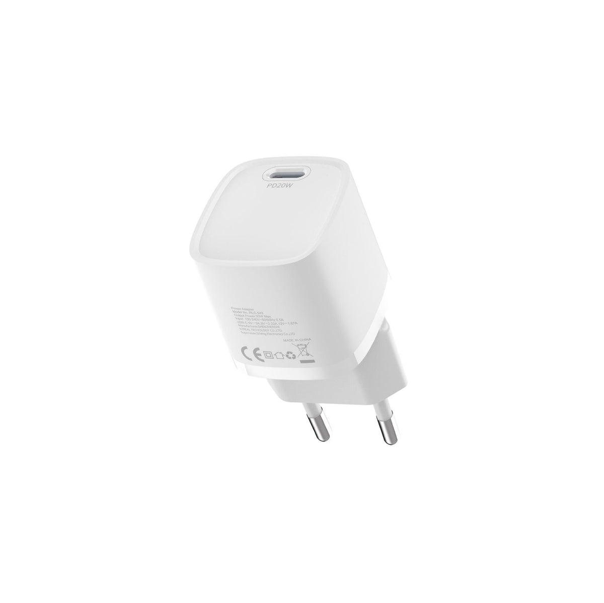 Devia sienas lādētājs Extreme Mini PD GaN 20 W, 1x USB-C, balts