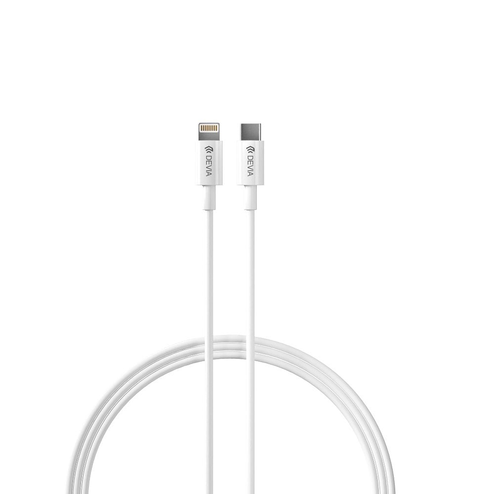 Devia tīkla lādētājs Smart PD GaN 30W 1x USB-C balts + kabelis USB-C - Lightning