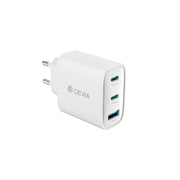 Devia tīkla lādētājs Extreme PD GaN 65W 2x USB-C 1x USB balts + kabelis USB-C - USB-C klēpjdatora lādētājs