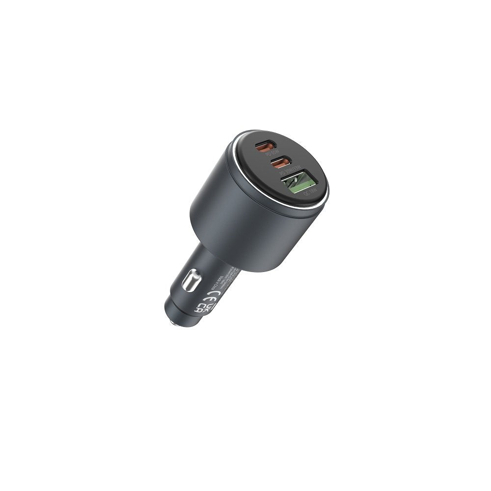 Devia automašīnas lādētājs Extreme metāla PD QC 116W 1x USB 2x USB-C melns