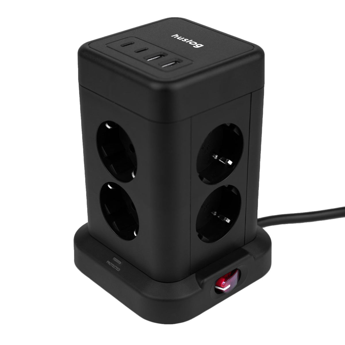 Huslog Vertical pagarinātājs ar USB