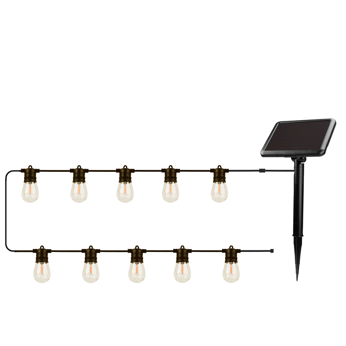 Forever Light LED ar saules uzlādi virtene SUNARI FLS-60 7,5m 10 spuldzes IP44