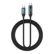 BWOO USB-C - USB-C kabelis 1m 60W ar LED displeju, pīts, melns