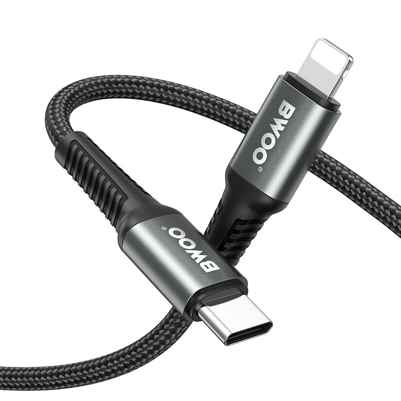 BWOO pīts kabelis USB-C - Lightning 3m 30W melns