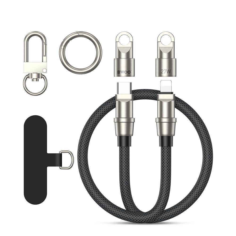BWOO kabelis USB-C - Lightning 0.3m 27W ar siksniņa