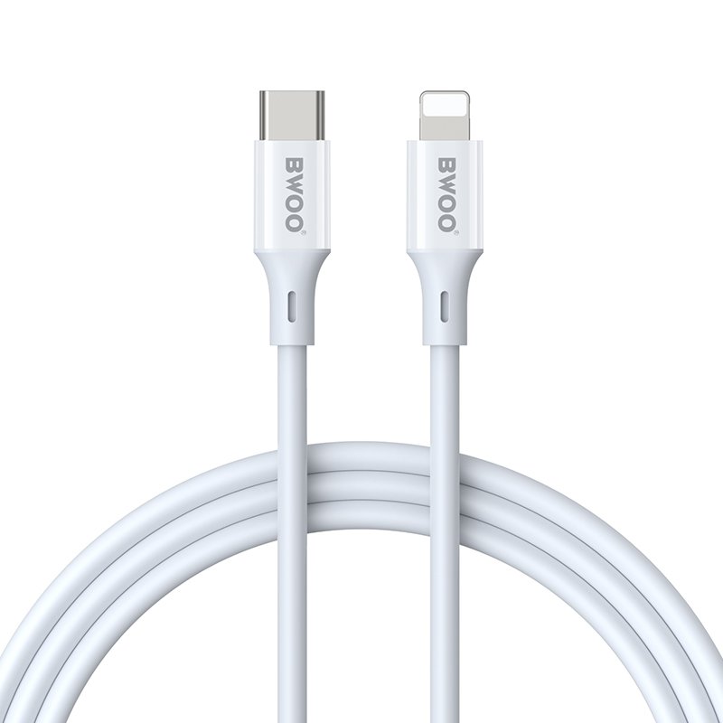 BWOO kabelis USB-C - Lightning 2m 27W ABS + TPE, balts