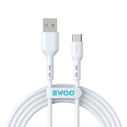 BWOO kabelis USB - USB-C 2m 3A, balts