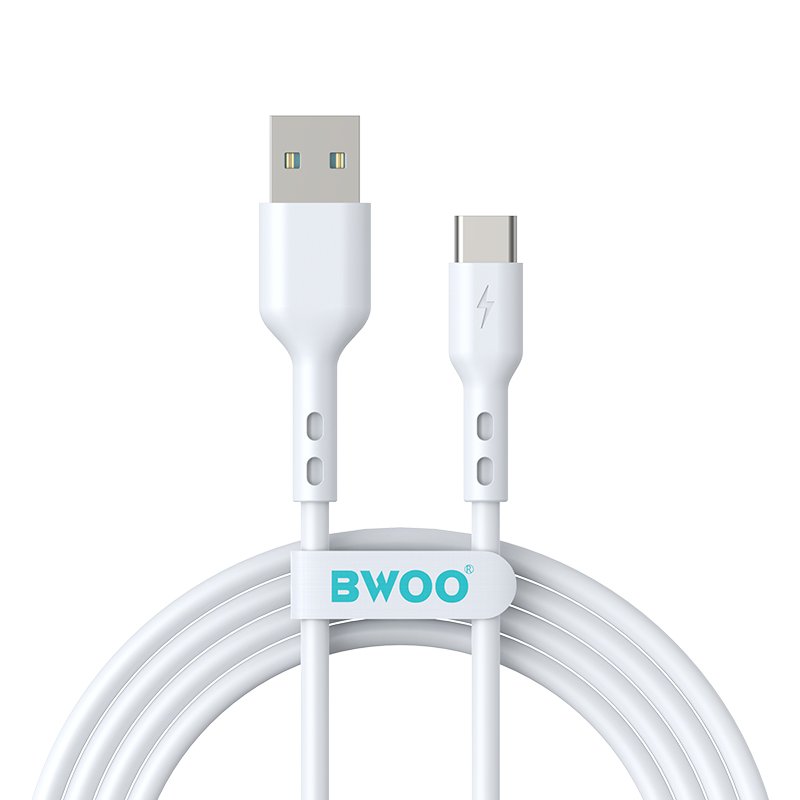 BWOO kabelis USB - USB-C 2m 3A, balts
