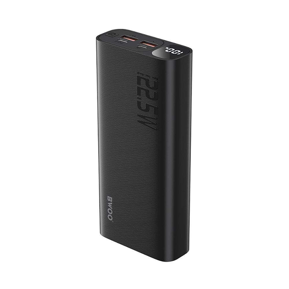BWOO 22,5W 20000 mAh ārējā baterija ar LCD ekrānu, melna