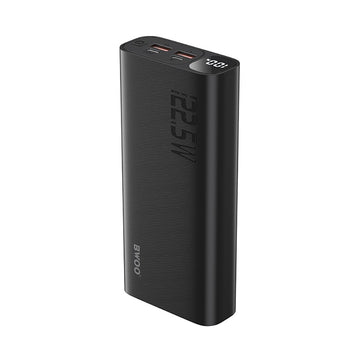 BWOO 22,5W 20000 mAh ārējā baterija ar LCD ekrānu, melna