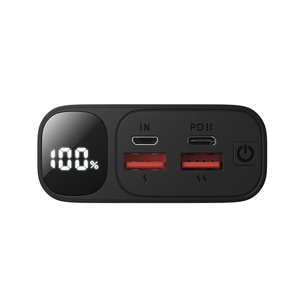 BWOO 22,5W 20000 mAh ārējā baterija ar LCD ekrānu, melna