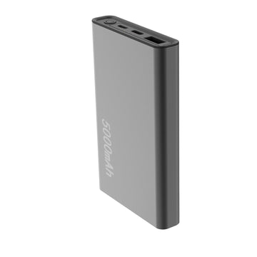 Setty ārējā baterija Recycling 5000 mAh 12W pelēka QRPB5-12-18