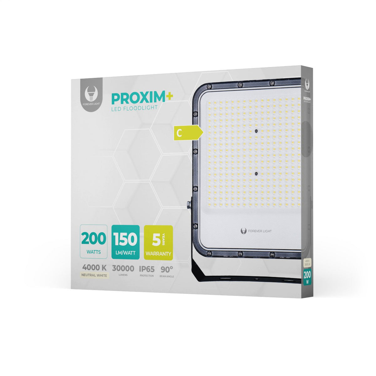 LED prožektors Proxim+ 200W 4000K 30000lm 230V IP65 Forever Light 150lm/W 5 gadu garantija