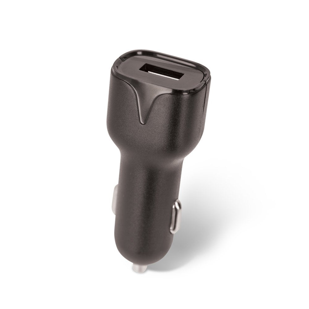 Setty automašīnas lādētājs 1x USB 2,4A melns + USB-C kabelis 1,0 m