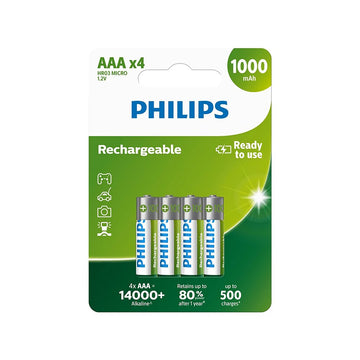 PHILIPS uzlādējamas baterijas AAA NiMH 1000mAh 4gab.