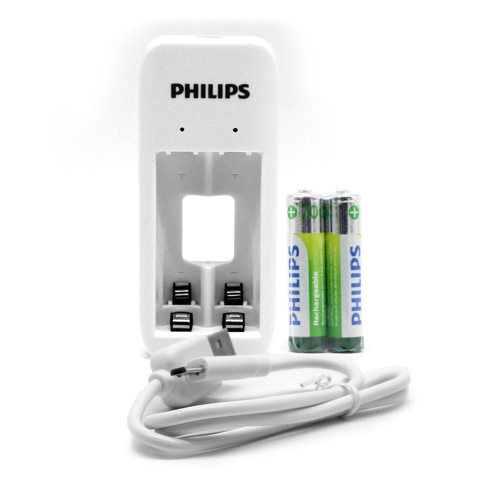 Philips divkanālu bateriju lādētājs NiMH USB + 2xAAA 7000mAh