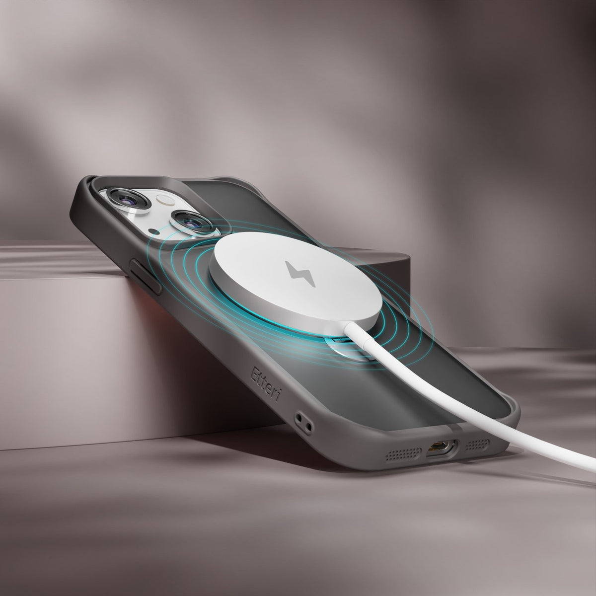 Etteri Matt MagSafe Ring maciņš iPhone 15 6,1" pelēks