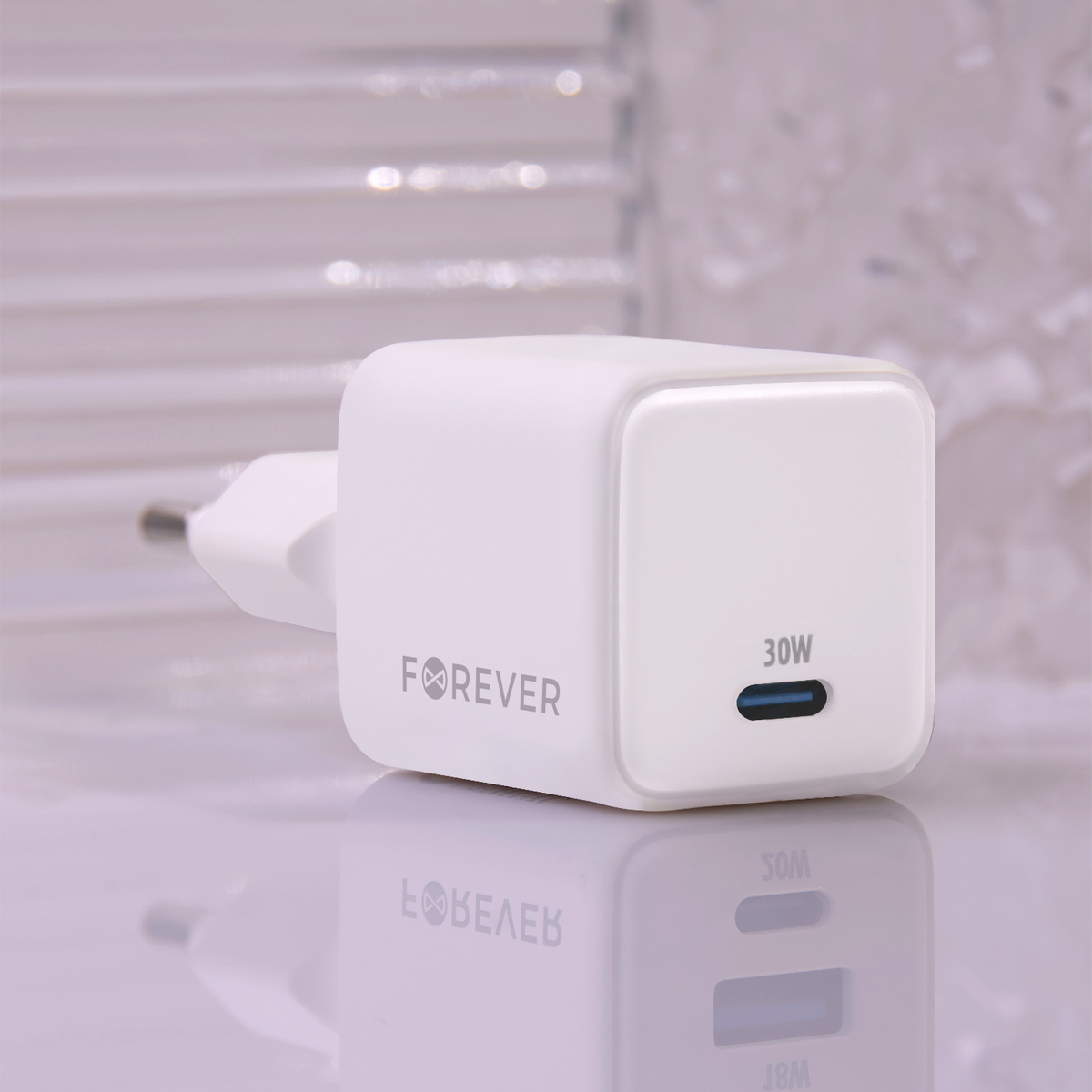 Forever lādētājs TC-08-30C GAN PD 1x USB-C 30W, balts