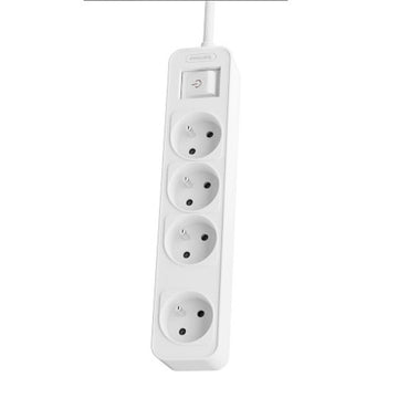 Philips pagarinātājs pagarinātājs, 4 rozetes 1.5m 10A, balts