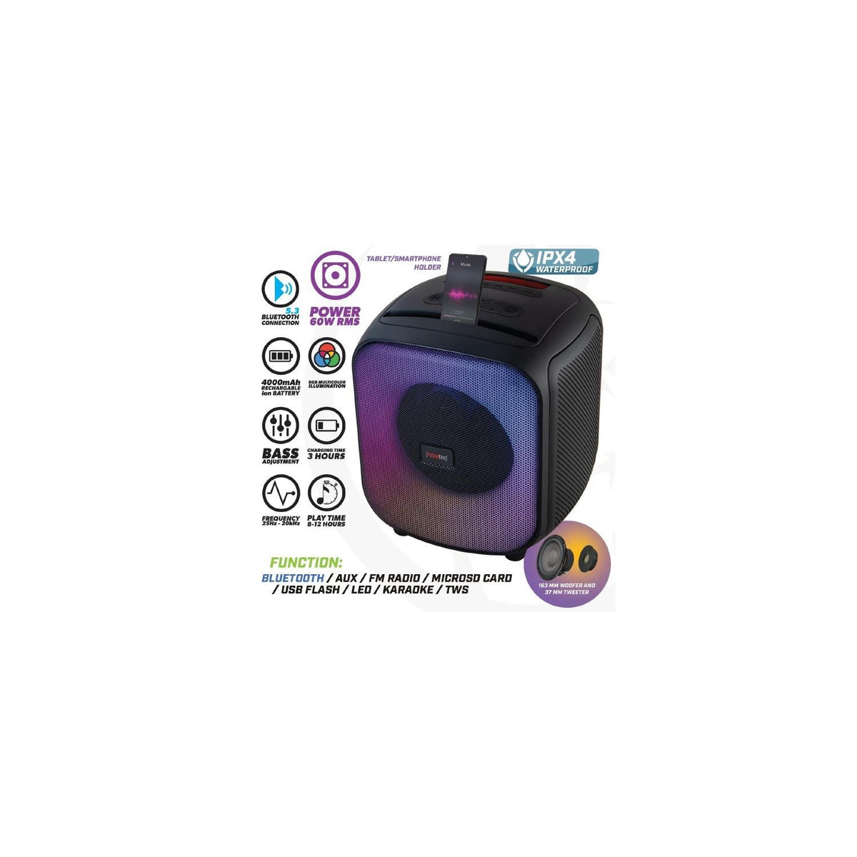 Rebeltec skaļrunis PowerCube 500 60W RMS