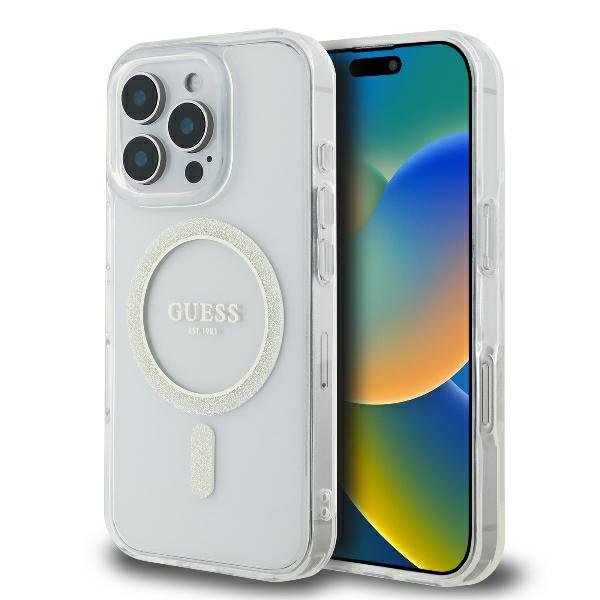 Guess MagSafe vāciņš iPhone 16 Pro 6,3" caurspīdīgs, caurspīdīgs