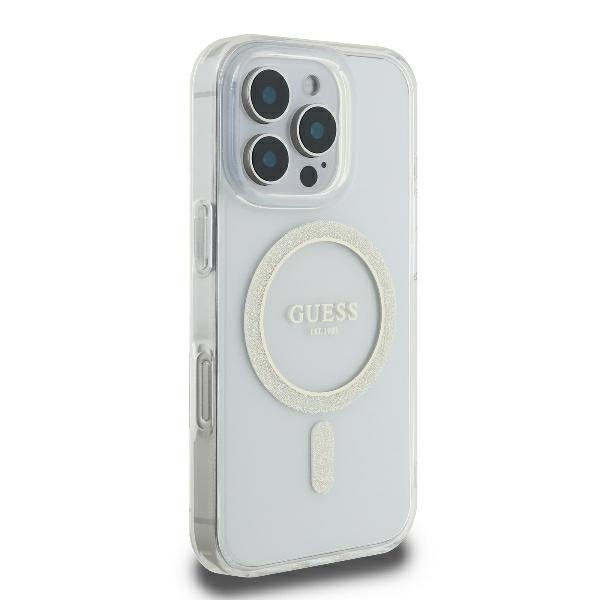 Guess MagSafe vāciņš iPhone 16 Pro 6,3" caurspīdīgs, caurspīdīgs