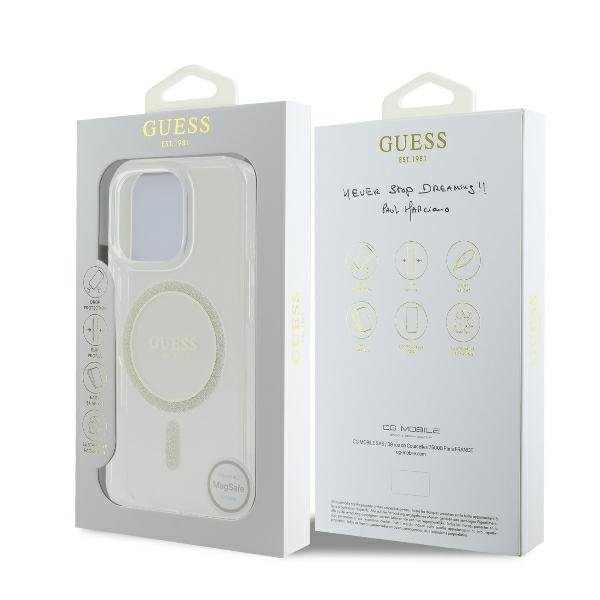 Guess MagSafe vāciņš iPhone 16 Pro 6,3" caurspīdīgs, caurspīdīgs