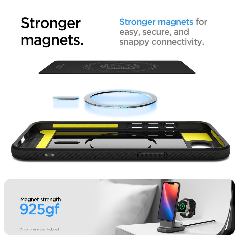 Spigen Rugged Armor MagSafe vāciņš iPhone 16E, matēts melns