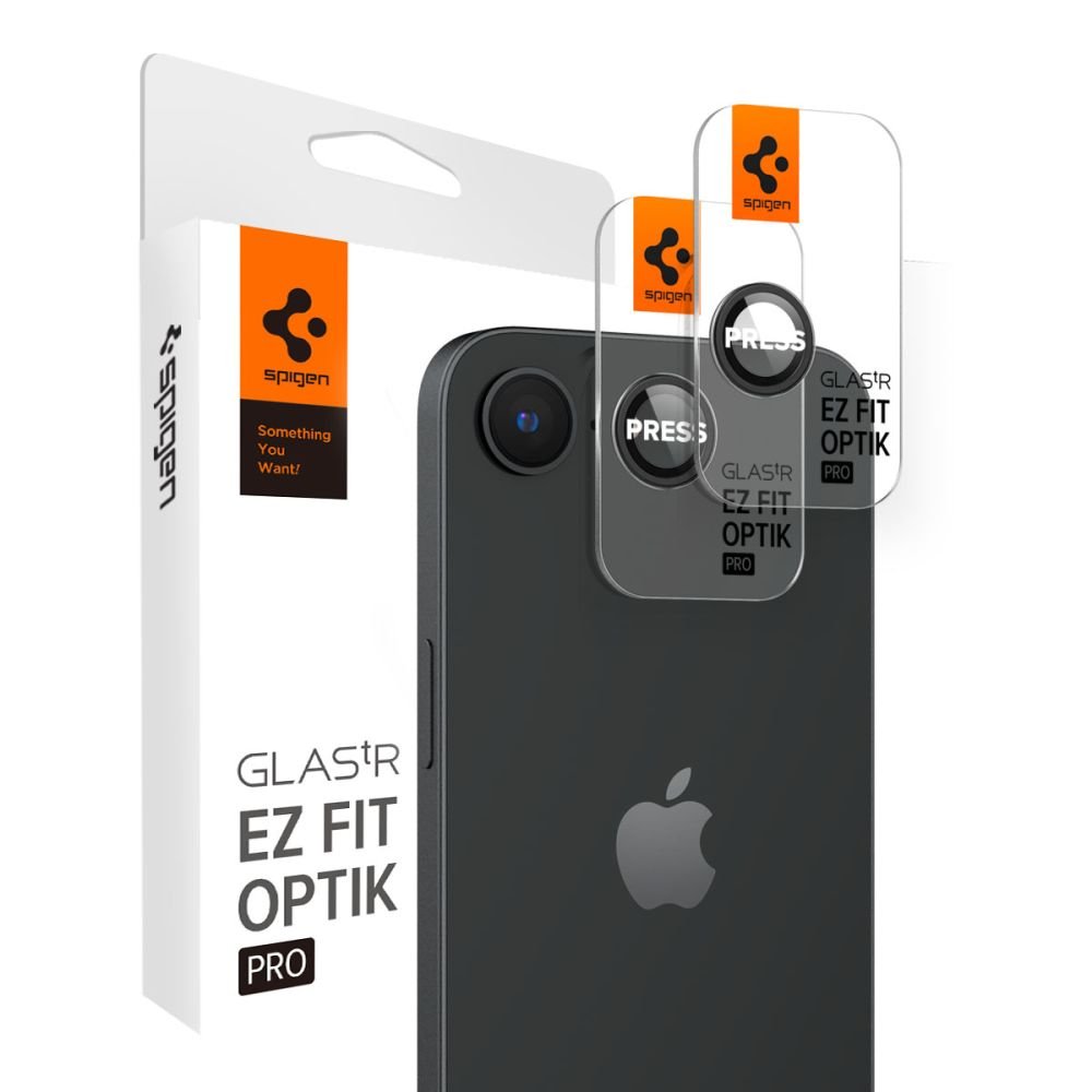 Spigen Optik Pro Glas.tR "EZ Fit" kameras aizsargi, 2 iepakojumā, iPhone 16E, melni