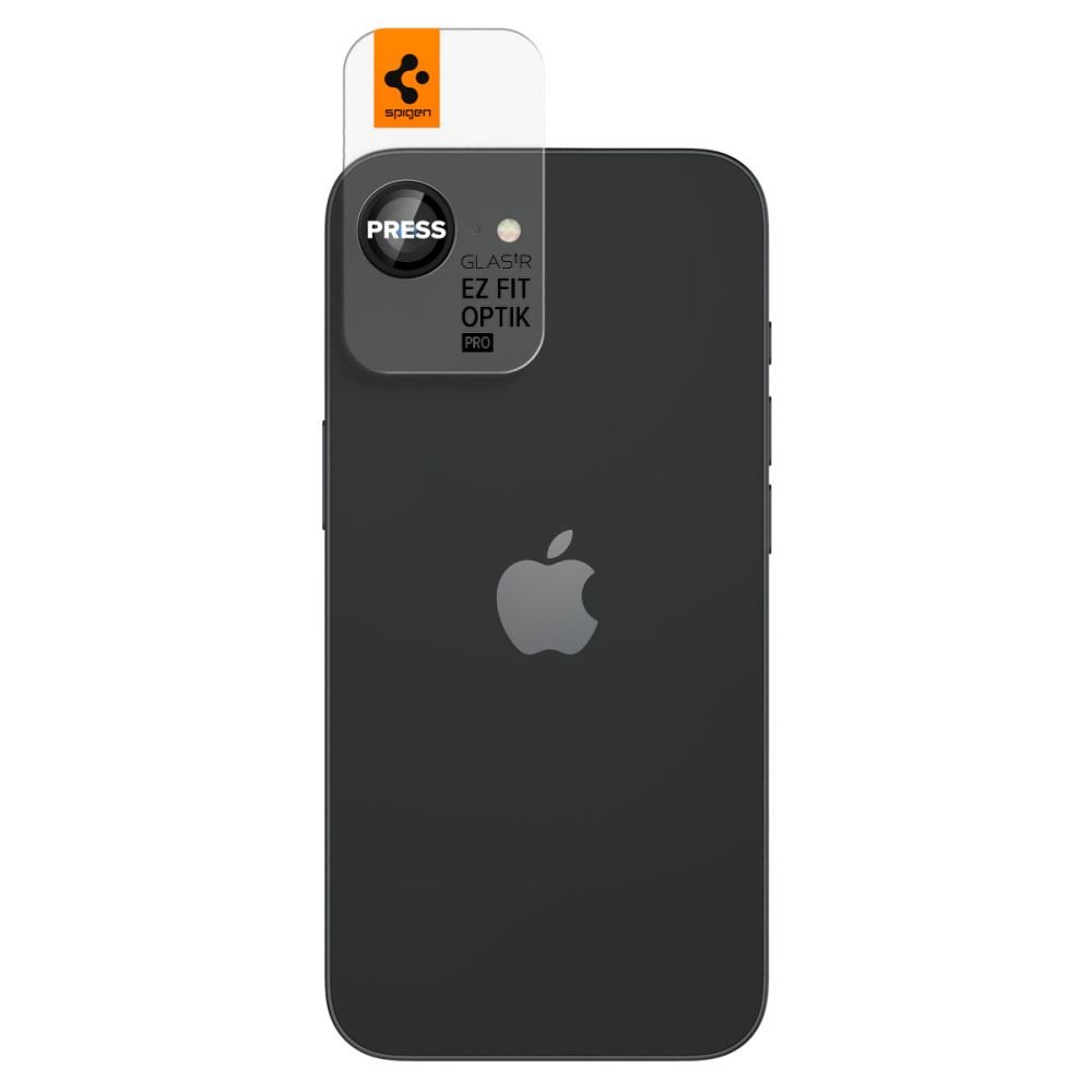Spigen Optik Pro Glas.tR "EZ Fit" kameras aizsargi, 2 iepakojumā, iPhone 16E, melni