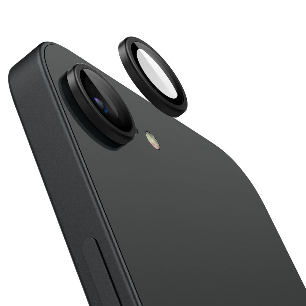Spigen Optik Pro Glas.tR "EZ Fit" kameras aizsargi, 2 iepakojumā, iPhone 16E, melni