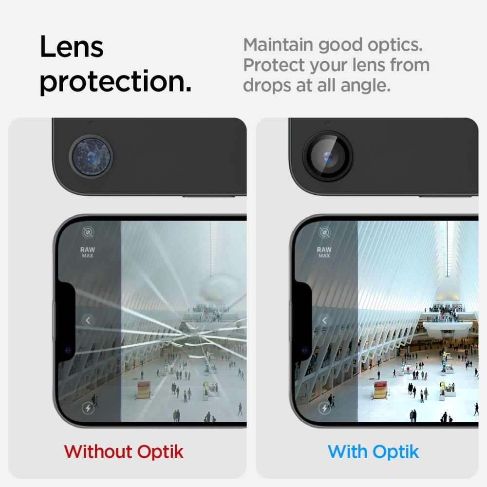 Spigen Optik Pro Glas.tR "EZ Fit" kameras aizsargi, 2 iepakojumā, iPhone 16E, melni